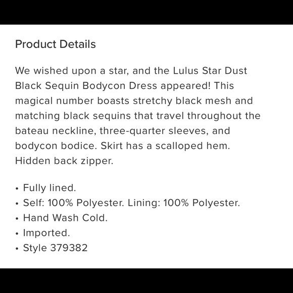 Lulus Star Dust Black Sequin Bodycon Dress-NWT New with tags - Picture 6 of 13